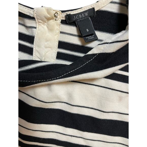 J Crew Black/Ivory Striped‎ Villa Dress Button Back Dress Size Small - Picture 7 of 10